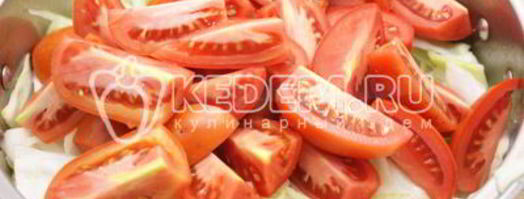 помидоры с капустой и луком. Шаг 4