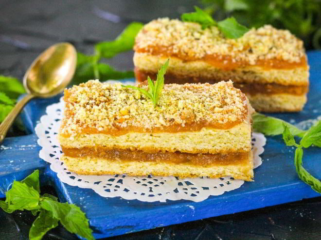 Рецепт песочной полоски с повидлом