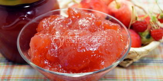 Яблочное повидло с малиной