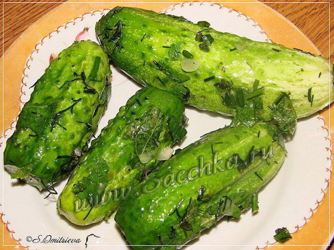 Рецепт малосольных огурцов в пакете