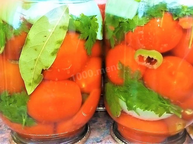 Рецепт помидоров консервированных с петрушкой луком перцем