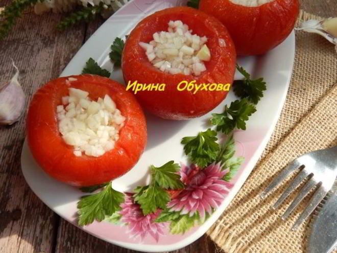 Рецепт помидоров малосольных с чесноком