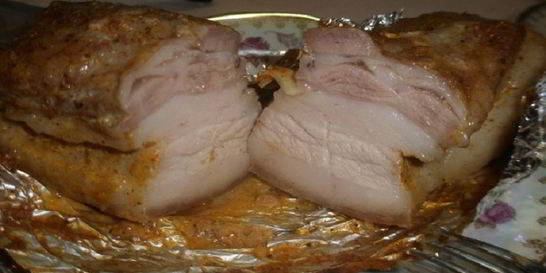 Сало в луковой шелухе