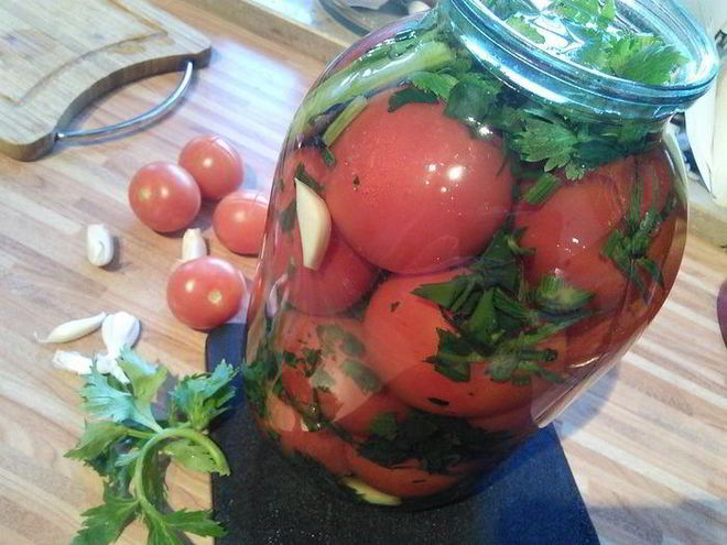 Рецепт соленых помидоров зимой