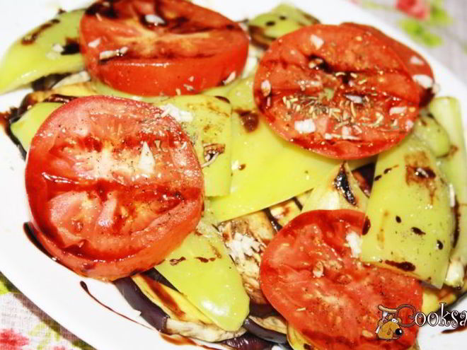 Рецепт антипастей из баклажана, сладкого перца и помидора