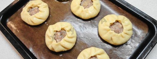 беляши без дрожжей с мясом в духовке. Шаг 16
