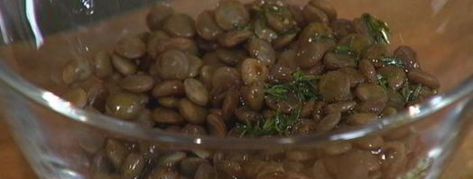 брускетта с чечевицей, фетой и цукини. Шаг 7