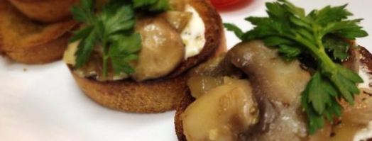 брускетта с грибами и козьим сыром. Шаг 7