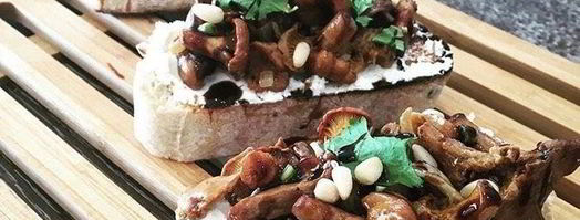 брускетта с грибами и мягким сыром. Шаг 5