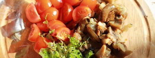 брускетта с грибами и свежими помидорами. Шаг 6