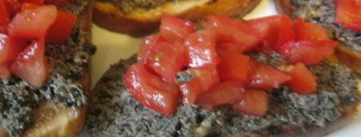 брускетта с кремом из маслин и помидорами. Шаг 10