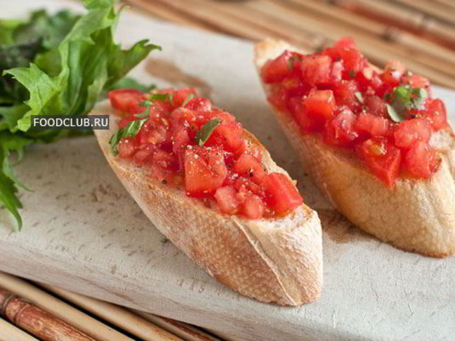 Рецепт брускетты с помидорами