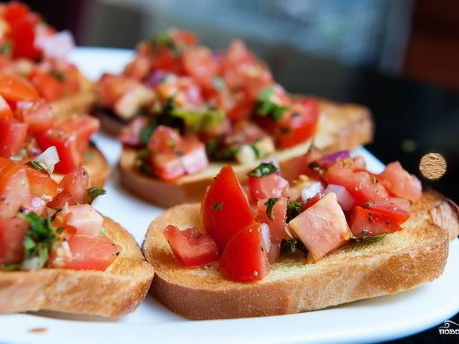 Рецепт брускетты с томатами