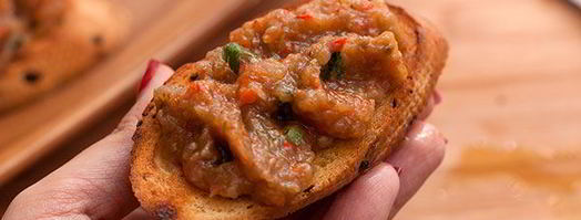 брускетта с запеченным баклажаном. Шаг 9