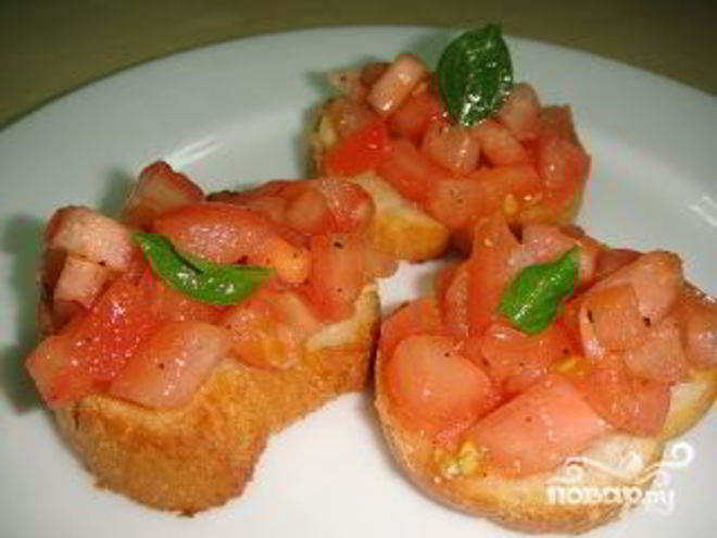 Рецепт брускетты в духовке