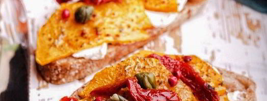 брускетты с запеченной тыквой и вялеными томатами. Шаг 4