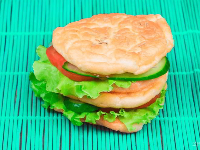 Рецепт белкового бургера с овощами