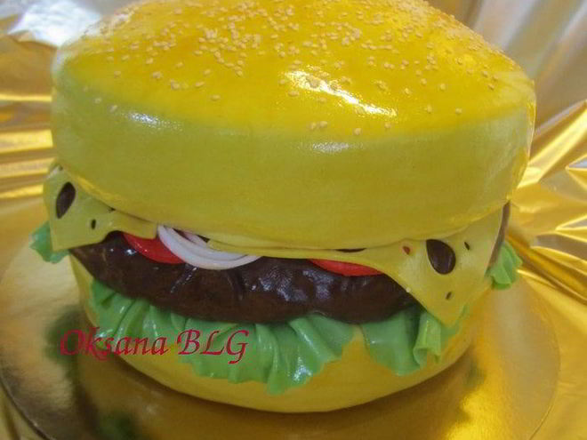 Рецепт бисквитного торта гамбургер