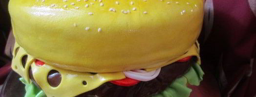 бисквитный торт гамбургер. Шаг 49