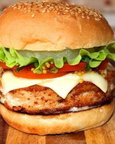 Бургер с ананасом и медовой горчицей