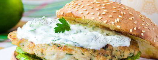 домашний чикенбургер с цукини и соусом цацики. Шаг 13