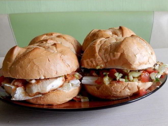 Рецепт гамбургера с куриным филе