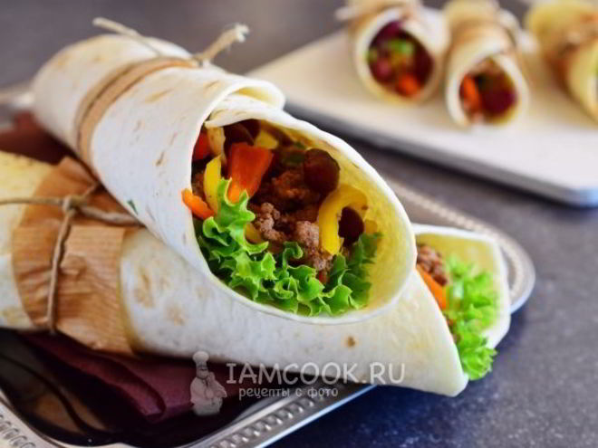 Рецепт буррито с фаршем