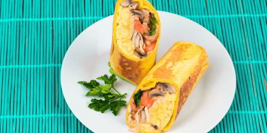 Буррито с грибами на завтрак