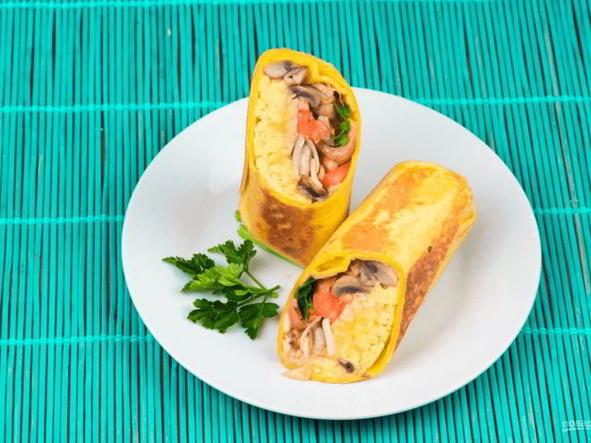 Рецепт буррито с грибами на завтрак