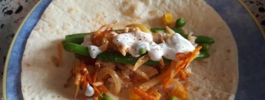 буррито с курицей и стручковой фасолью. Шаг 10