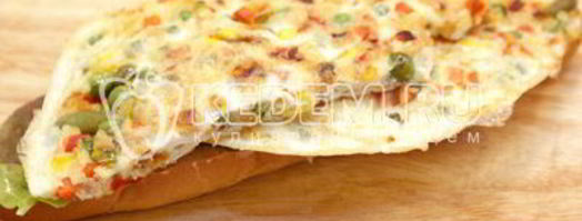 бутерброд с овощами и омлетом. Шаг 9