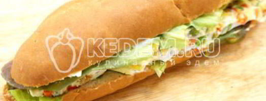 бутерброд с овощами и омлетом. Шаг 10