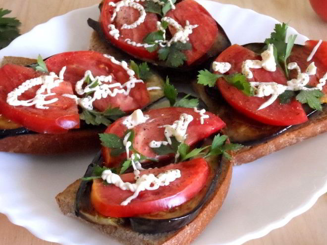 Рецепт бутербродов с баклажанами