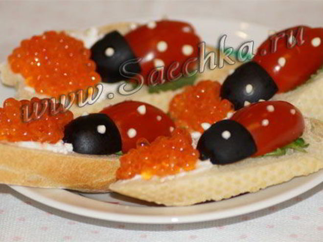 Рецепт бутербродов с икрой
