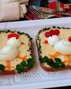 Праздничные бутерброды Курочка и Петушок