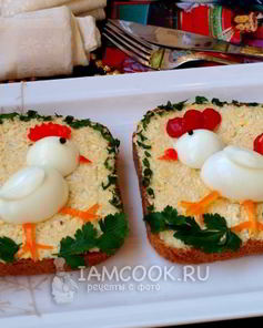 Праздничные бутерброды Курочка и Петушок
