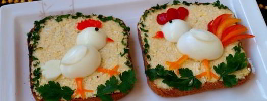 праздничные бутерброды курочка и петушок. Шаг 9