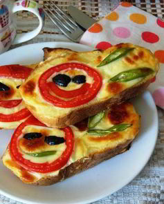 Запеченные бутерброды с йогуртом и помидорами