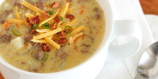 Чизбургер-суп с фаршем