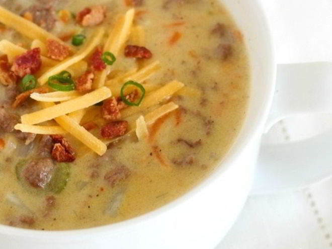 Рецепт чизбургера-супа с фаршем