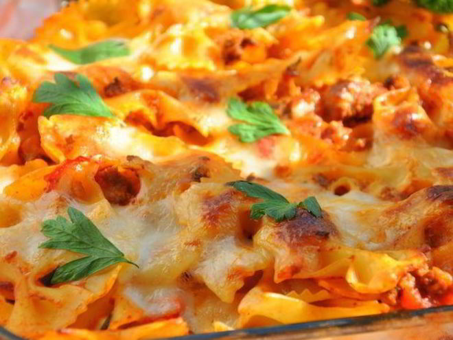 Рецепт запеченной пасты чизбургер