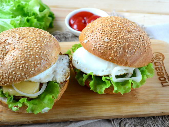 Рецепт завтрака в чизбургере