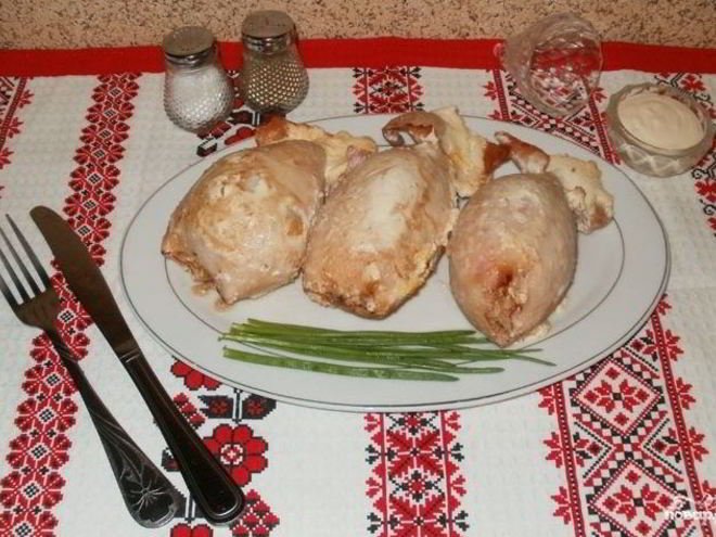 Рецепт фаршированного кальмара с рисом и яйцом