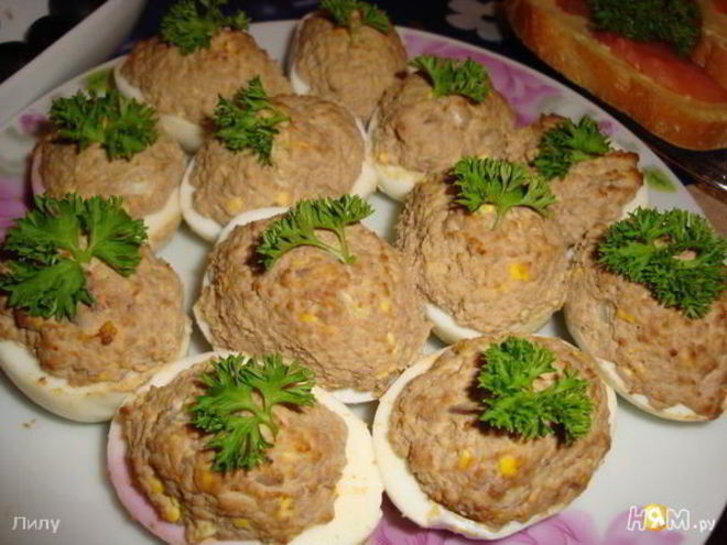 Рецепт фаршированных печеночных яиц