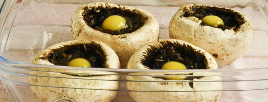 фаршированные шампиньоны с перепелиными яйцами. Шаг 10