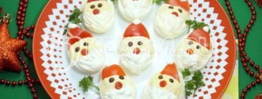 фаршированные яйца дед мороз. Шаг 9