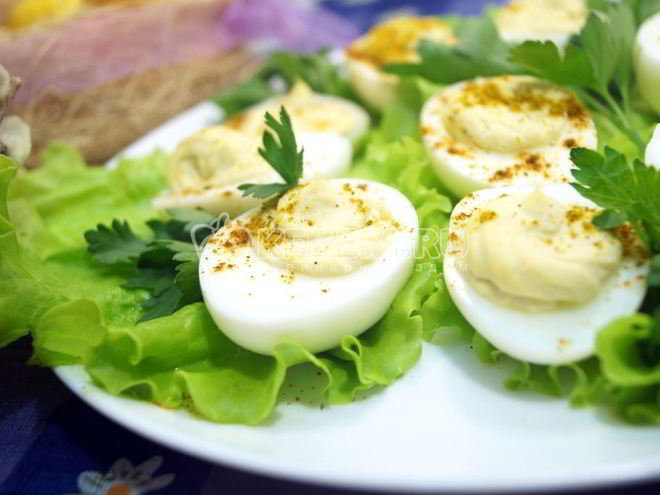 Рецепт фаршированных яиц карри