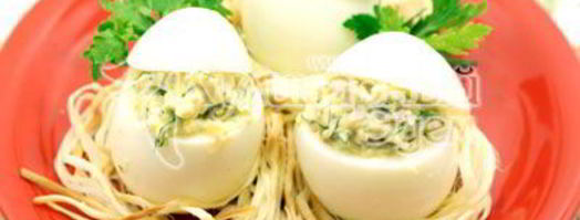 яйца фаршированные гнездышки. Шаг 6