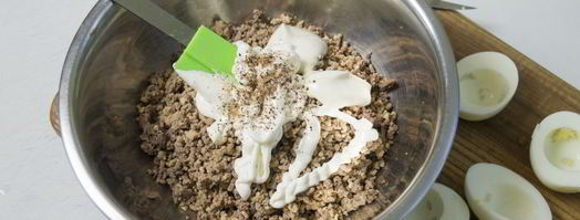 яйца фаршированные куриной печенью. Шаг 4