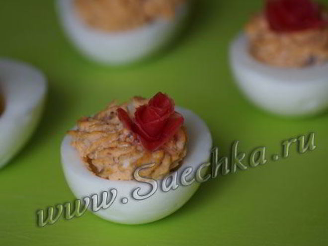 Рецепт яиц, фаршированных селедкой